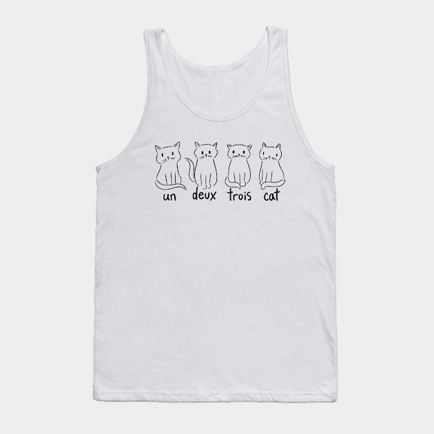 Un Deux Trois Cat Funny French Cat Tank Top by Visual Vibes